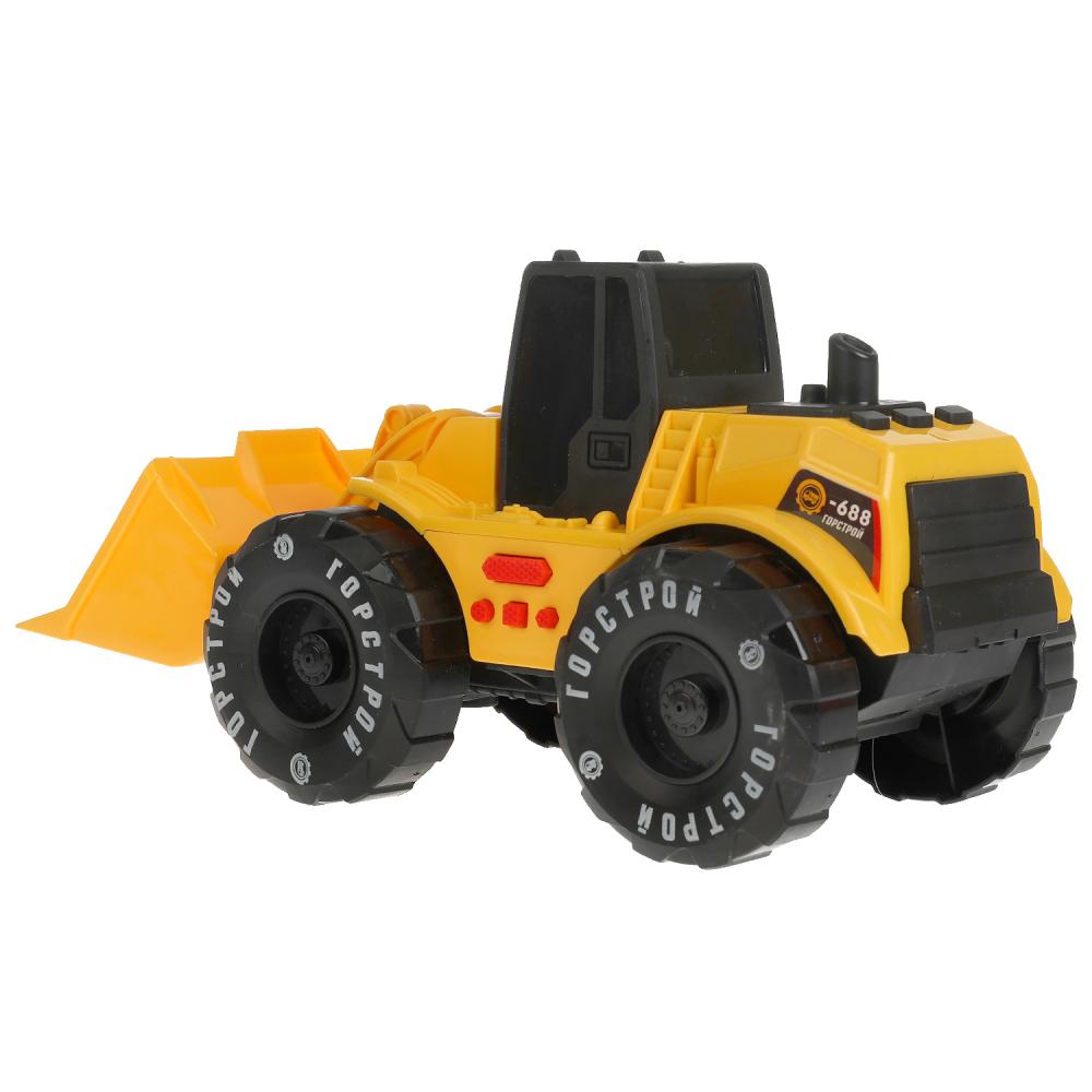 Модель пластик свет-звук БУЛЬДОЗЕР 23 см, подв. дет, инерция, кор. Технопарк в кор.2*18шт