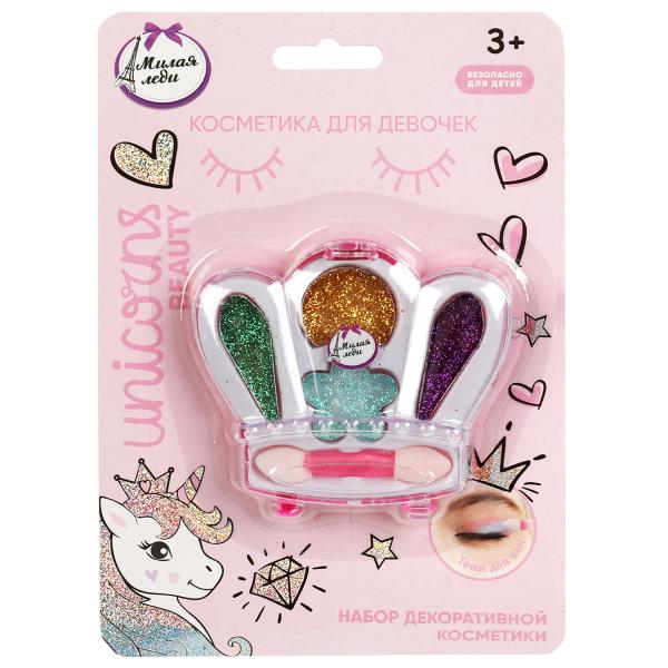Косметика ДЛЯ ДЕВОЧЕК тени век с блестками МИЛАЯ ЛЕДИ в кор.3*288шт