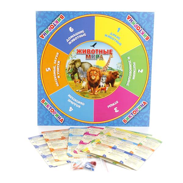 ВИКТОРИНА 500 ВОПРОСОВ. "УМНЫЕ ИГРЫ" ЖИВОТНЫЕ МИРА В РУСС. КОР. в кор.20шт