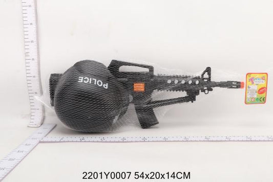 Набор оружия (автомат + каска) 6021-9C в сетке в кор.2*36шт