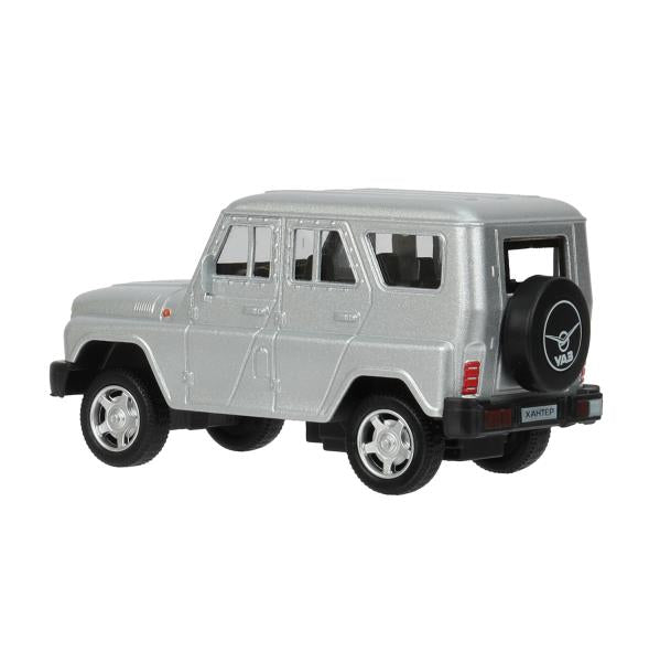Machine en métal UAZ ХАНТЕР dline 10,5 см, инерция, серебристый, кор. Parc technologique dans le cor.2*36шт