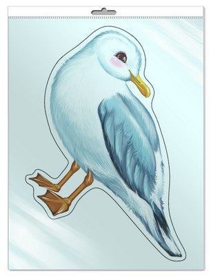*ФМ-9741 ПЛАКАТ ВЫРУБНОЙ А4 В ПАКЕТЕ. Чайка (с блестками в индивидивидуальной упаковке с европодвесом и клеевым клапаном)