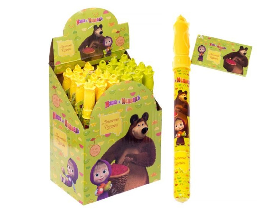 Т15076, 1toy Маша и Медведь, мыл.пуз., колба в термоплёнке, 60 мл., д/б