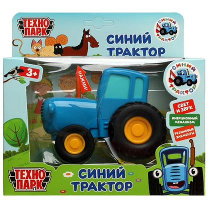 Модель металл свет-звук СИНИЙ ТРАКТОР длина 11 см, инерц, синий, кор. Parc technologique à Cor.48шт