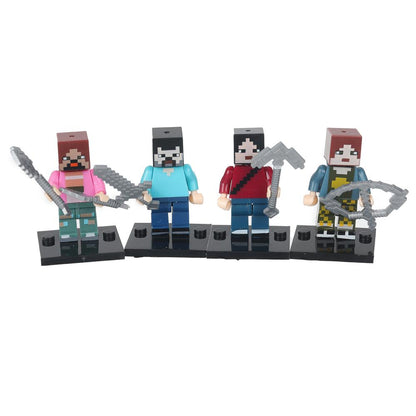 Constructeur de figurines du film Minecraft -4 pièces. Grands maîtres en cor.240шт