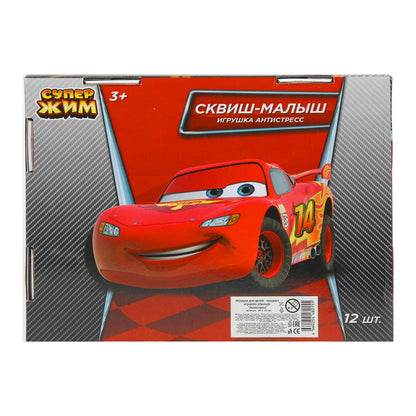 Игрушка сквиш, машинки, 6,5 см, дисплей Супер Жим уп-12шт в кор.24уп
