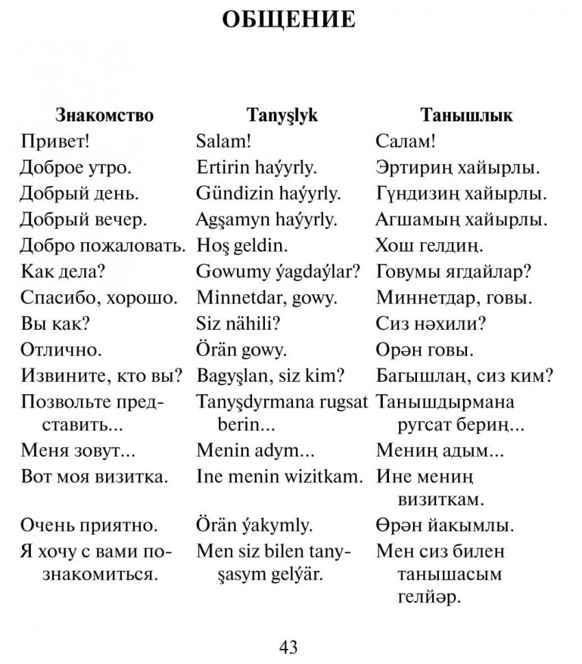 Русско-туркменский разговорник. Худайбердиев М.