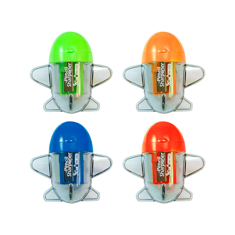 71203 Точилка пластиковая Самолеты, 4 цвета ассорти (красный, синий, зеленый, оранжевый), в индивиду