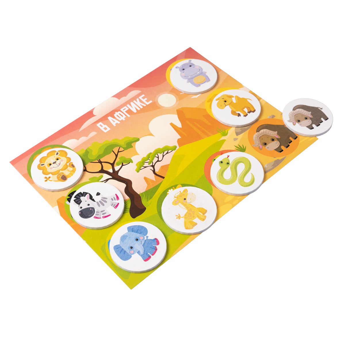 Лото с деревянными фишками "Кто где живет?" Baby Toys