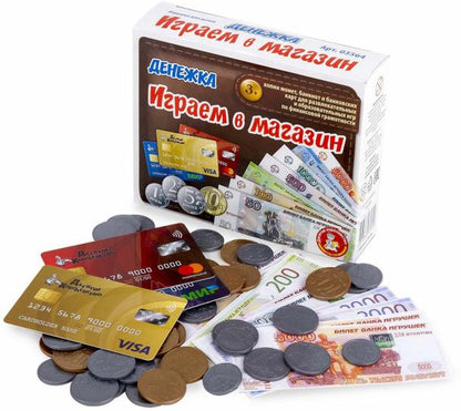 ИГРА НАСТОЛЬНАЯ "ИГРАЕМ В МАГАЗИН. ДЕНЕЖКА" в кор.22шт