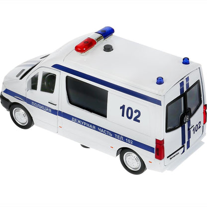 Machine à laver le matériel MERCEDES-BENZ SPRINTER ПОЛИЦИЯ, 14 cm, noir, double, dans, parc technologique dans la couleur 2*32 pouces