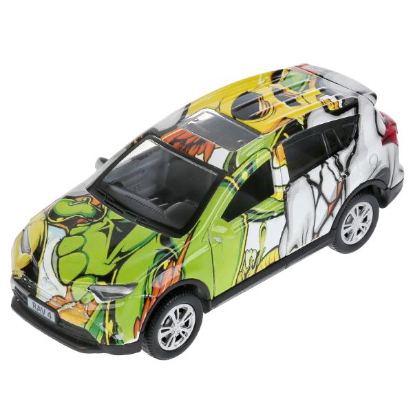 Machine en métal TOYOTA "toyota rav4 графити", dlinna 12cm, inert, dans assortiment. dans le cor.Технопарк dans le cor2*36шт