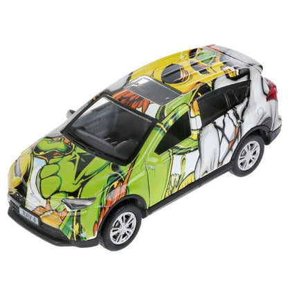Machine en métal TOYOTA "toyota rav4 графити", dlinna 12cm, inert, dans assortiment. dans le cor.Технопарк dans le cor2*36шт