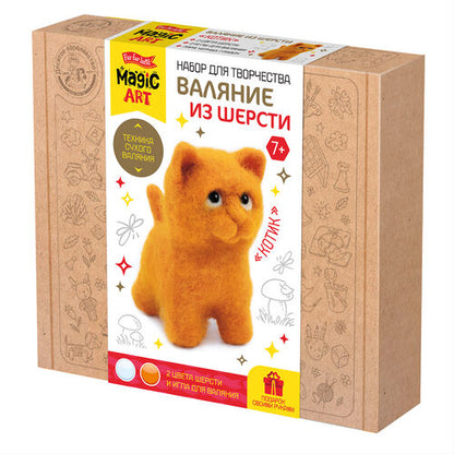 Набор для творчества. Валяние из шерсти. "Котик"