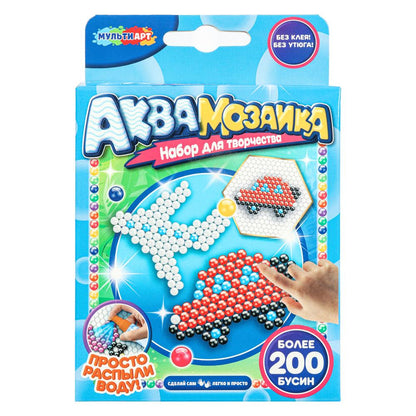 Аквамозаика 200 бусин САМОЛЕТ и машина МУЛЬТИ АРТ в кор.48шт