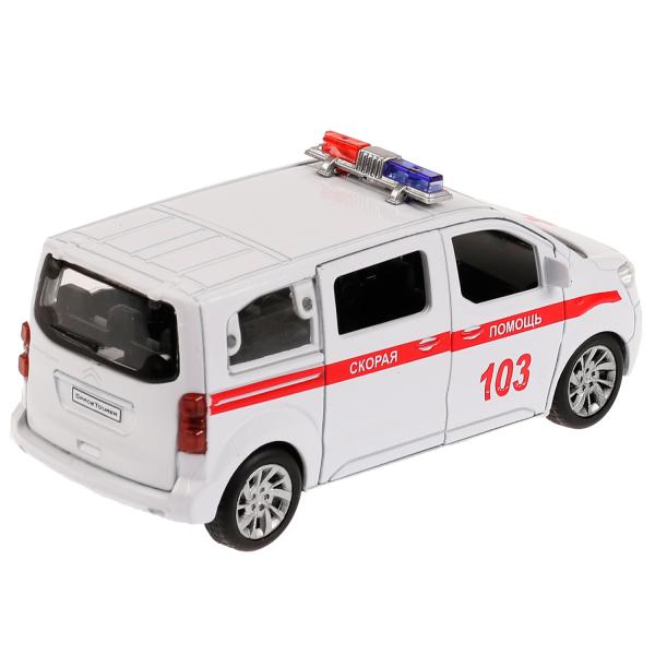 Машина металл CITROEN SPACE TOURER СКОРАЯ 12 см, двер, инер, бел, кор. Технопарк в кор.2*36шт