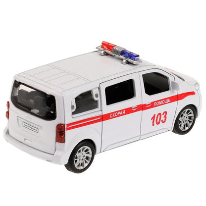 Машина металл CITROEN SPACE TOURER СКОРАЯ 12 см, двер, инер, бел, кор. Технопарк в кор.2*36шт