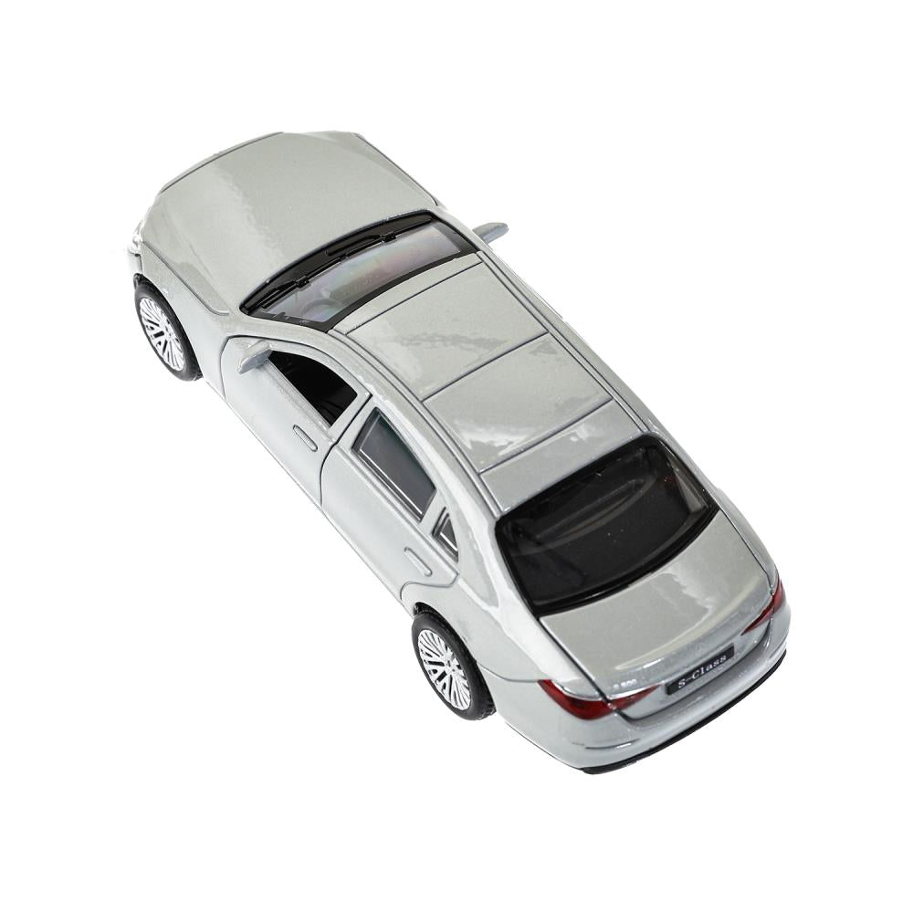 Машина металл MERCEDES-BENZ classe s v223 12см,дв,багаж,инер,серебристый,кор. Parc technologique dans le cor.2*36шт