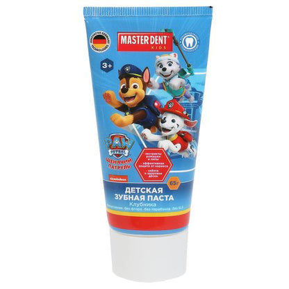 Зубная паста Щенячий Патруль клубника 65 гр MASTER DENT в кор.24шт