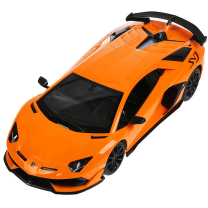 La machine de la Lamborghini Aventador SVJ 1:14, avec sa couleur, est dans l'assortiment. dans le cor. Rastar en cor.6шт