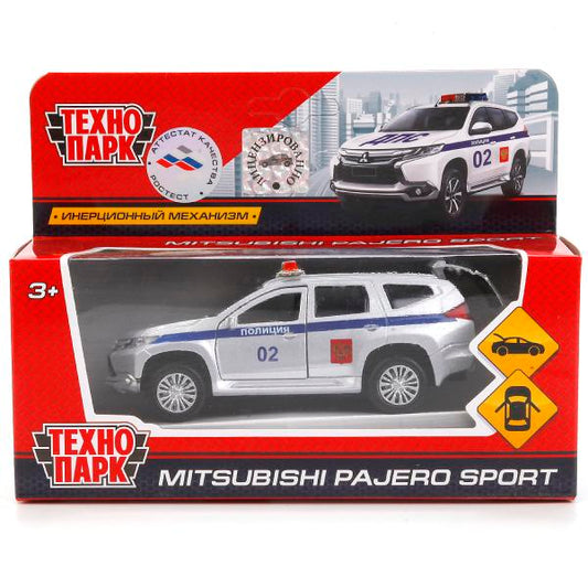 PAJERO-S-POLICE 243677 МАШИНА "ТЕХНОПАРК" МЕТАЛЛ. ИНЕРЦ. "MITSUBISHI PAJERO SPORT" ПОЛИЦИЯ 12СМ В