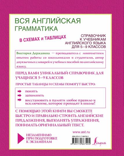 Вся английская грамматика в схемах и таблицах: справочник для 5-9 классов