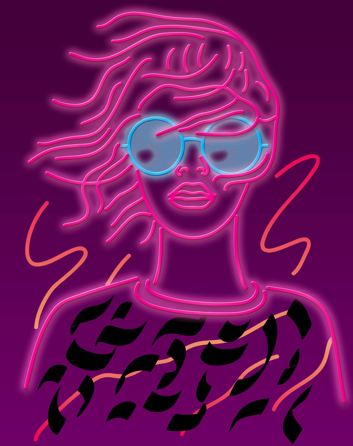 Девушка неон. Тетрадь в мягкой пластиковой обложке, А5, 80л.