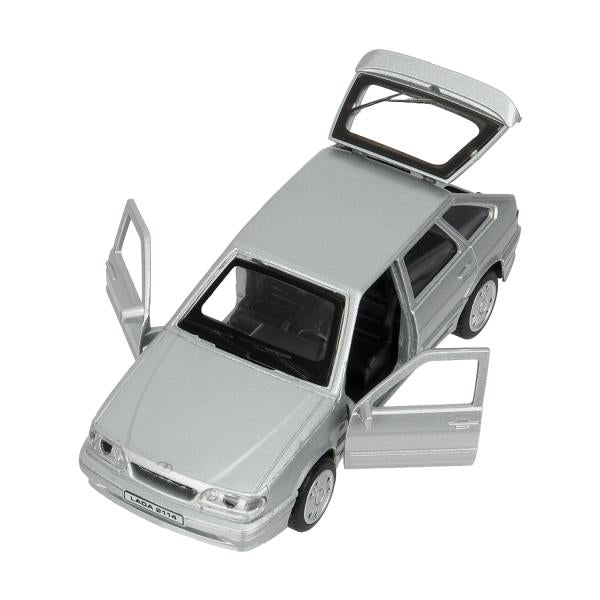 Machine en métal LADA-2114 "SAMARA" 12 cm, double, bagage, инерц, серебрист, кор. Parc technologique dans le cor.2*36шт