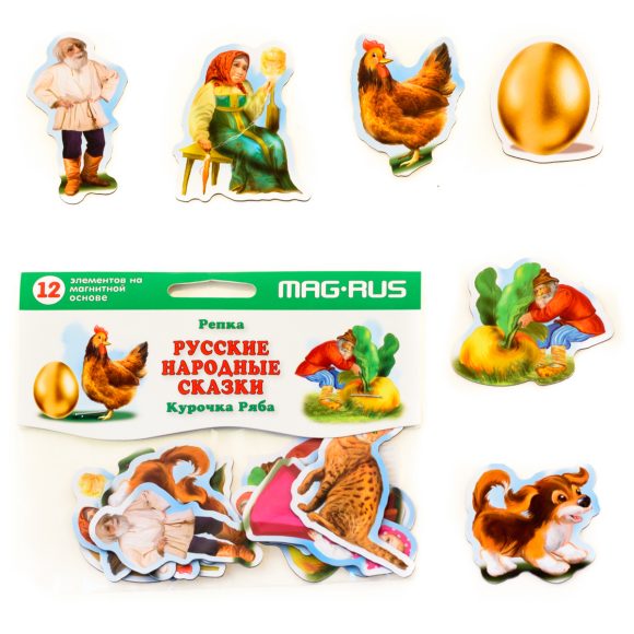 Mag-Rus. Набор Русские народные сказки "Репка" и "Курочка ряба" арт NF1006 на магните (12 эл-в) /50