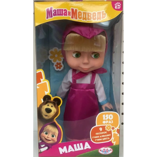 Кукла Маша и Медведь 25см, озвуч, кор КАРАПУЗ в кор.18шт