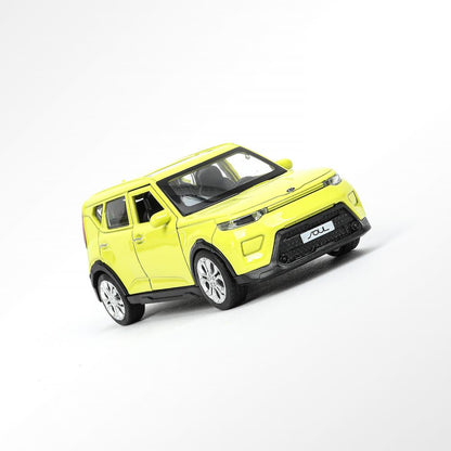 Машина металл KIA soul длина 12 см, двери, багаж., инерц, салатовый, кор. Технопарк в кор.2*36шт