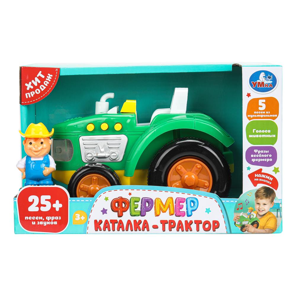 Каталка-трактор фермер. 25+ песен, стихов и звуков. в кор. Умка в кор.2*24шт
