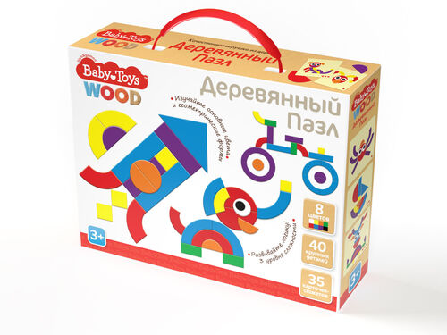 Пазл деревянный 40 эл Baby Toys Wood (35 картинок)