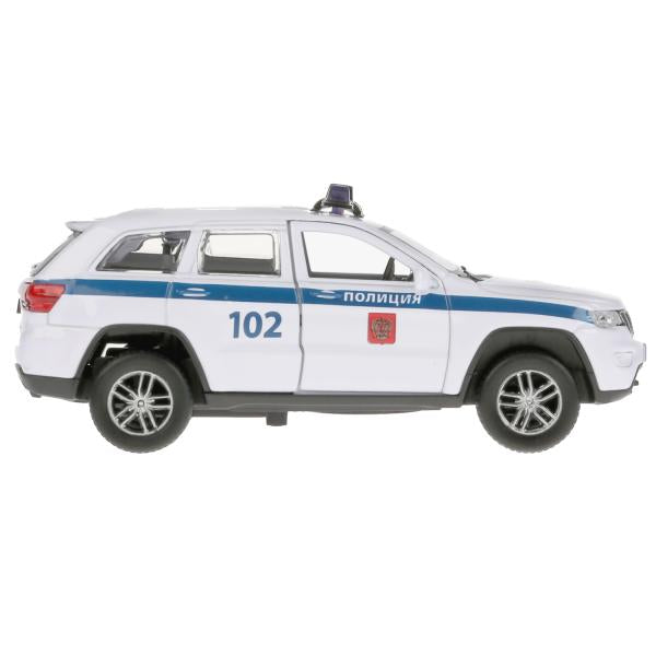 CHEROKEE-12POL-WH Machine en métal "jeep grand cherokee police" 12 cm, iner., bel en cor. Parc technologique