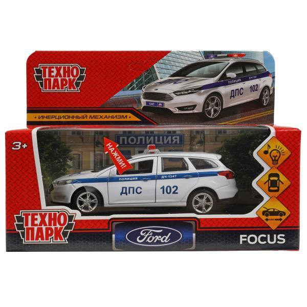 Машина металл свет-звук FORD FOCUS TURNIER ПОЛИЦИЯ 12 см, двер, баг,ин, kor. Parc technologique dans le cor.2*36шт