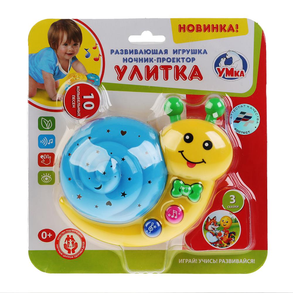 Музыкальный ночник-проектор ТМ Умка "Улитка" на бат. руссифиц. на карт. (русс. уп.) в кор.2*48шт