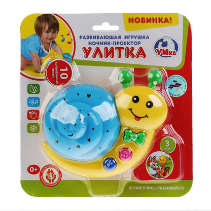 Музыкальный ночник-проектор ТМ Умка "Улитка" на бат. руссифиц. на карт. (русс. уп.) в кор.2*48шт
