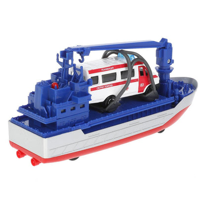 CRANEBOAT-17SLAMB-GAZGY Modèle métal свет-звук ТРАНСПОРТНЫЙ КОРАБЛЬ 17 см, ГАЗЕЛЬ, инерц, kor. Technologie