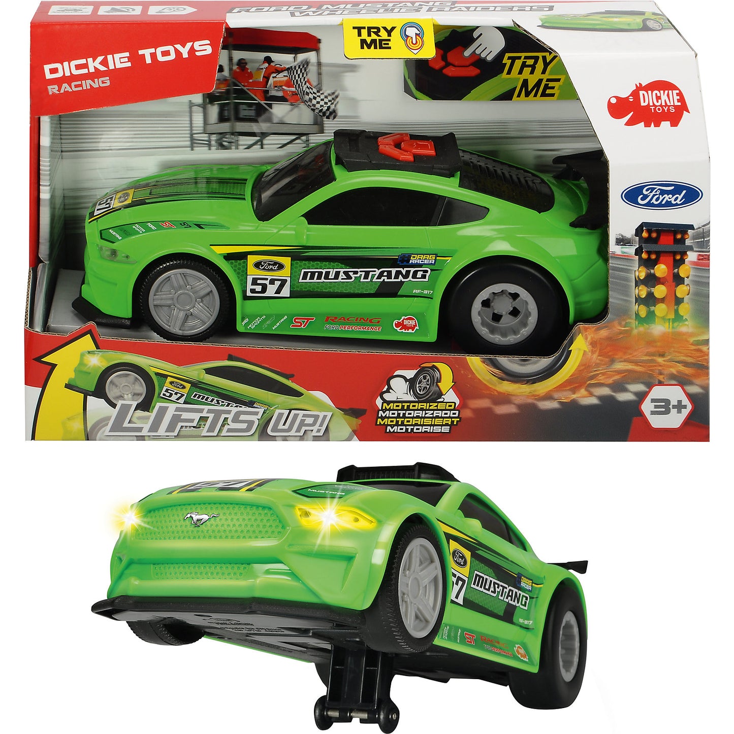 Dickie toys.Рейсинговый автомобиль "Ford Mustang" моторизир. 25,5 см свет звук арт.3764009