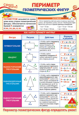 ПО-13815 ПЛАКАТ А3. Mathématique. Mathématiques en 3ème classe. Figure géométrique du périmètre