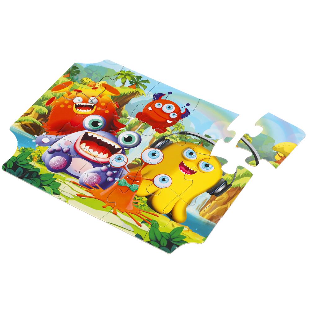 308417 Монстрики. Пазлы в рамке (15 дет.) Умные игры в кор.50шт