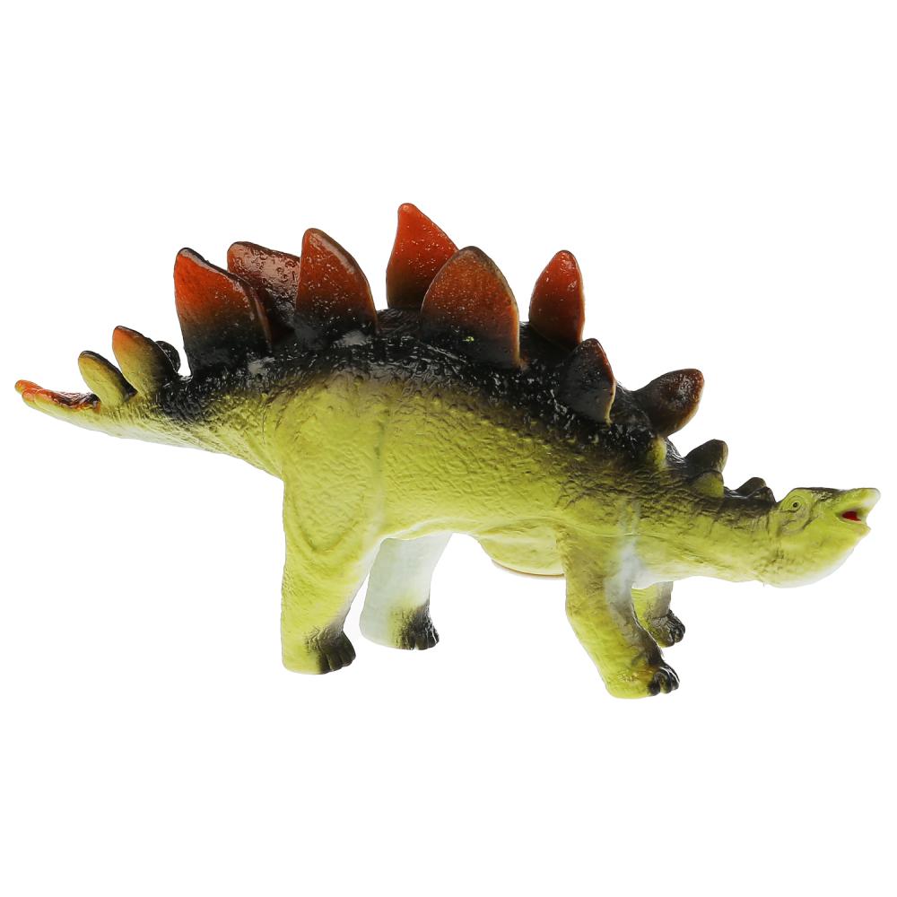 Игрушка пластизоль динозавр стегозавры 33*9*14см, хэнтэг (русс. уп.) Играем вместе в кор.2*36шт