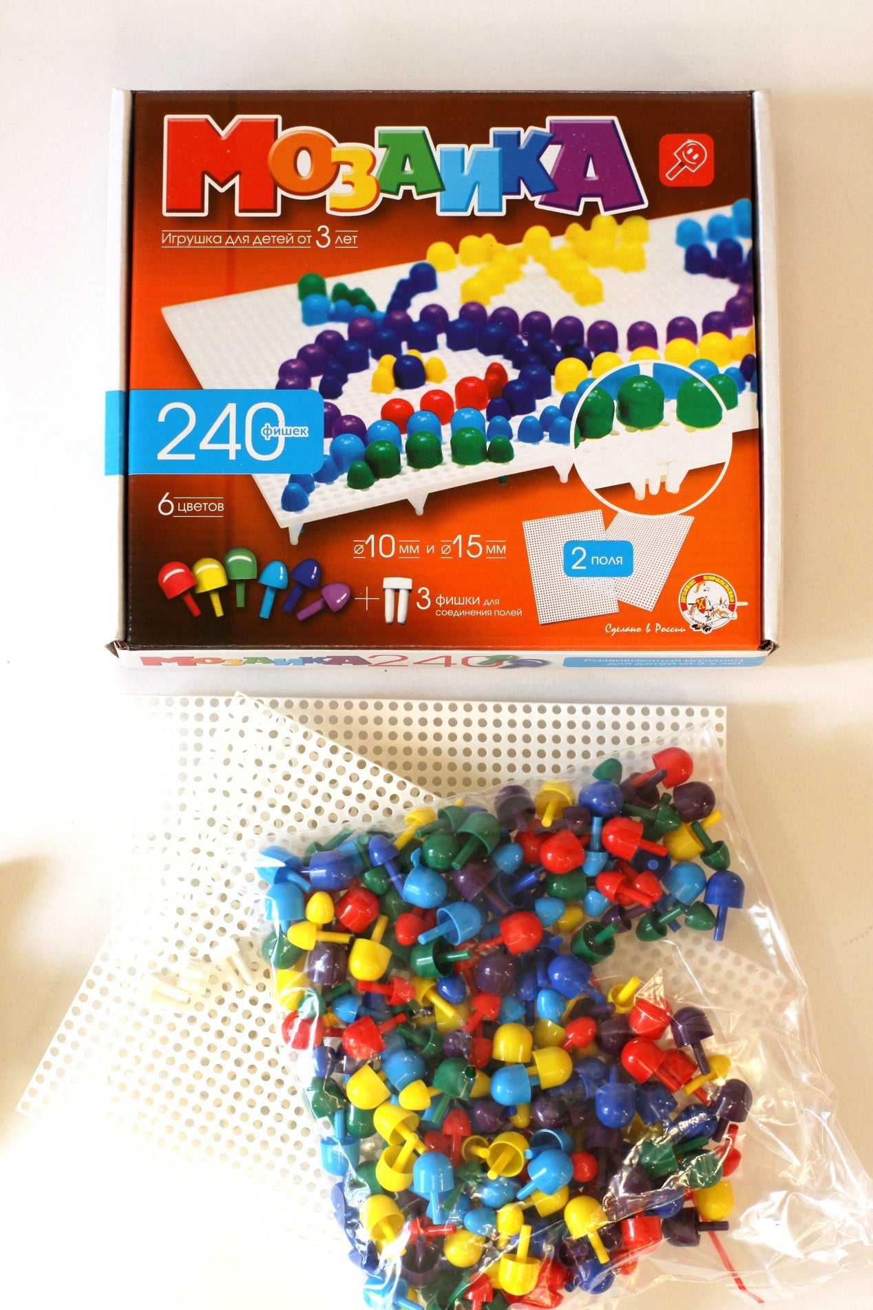 Мозаика d10+d15 / 6цветов / 240шт / 2поля