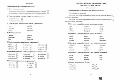 Русский язык 1-2 cl Итог.контр.зад. "Школа России"