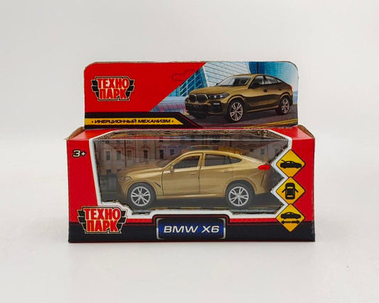 Машина металл BMW X6 длина 12 см, двери, багаж, инер, бежевый, кор. - в кор.2*36шт