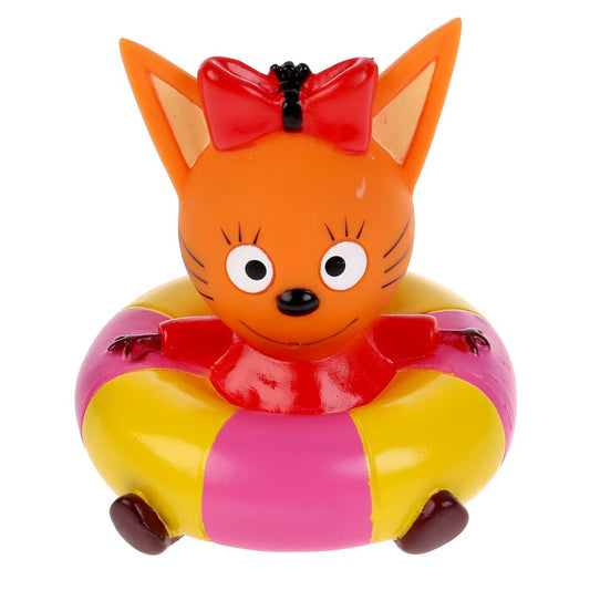 LXMKAR-02TC 300707 Игрушка пластизоль для ванны Капитошка Три Кота Карамелька на круге в сетке (ру