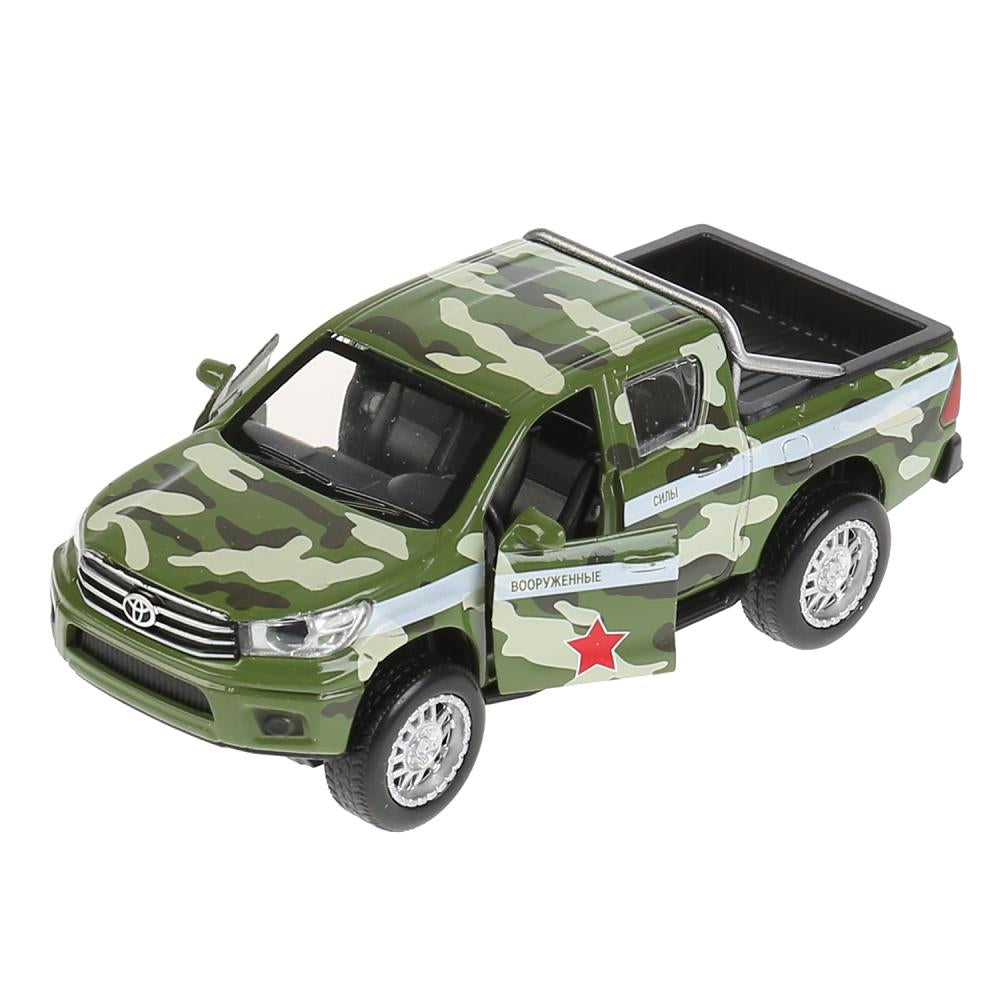 Машина металл свет-звук "toyota hilux camouflяж" 12см, инерц.зеленый,в кор. Parc technologique dans le cor.2*36шт