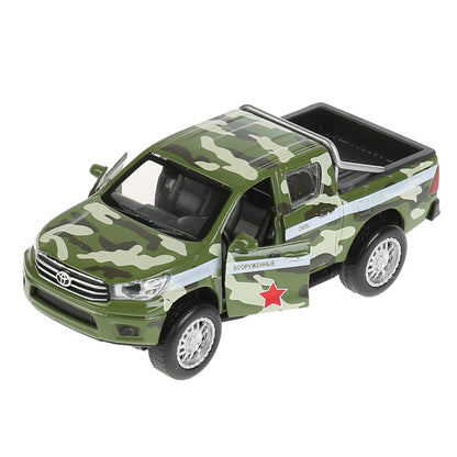 Машина металл свет-звук "toyota hilux camouflяж" 12см, инерц.зеленый,в кор. Parc technologique dans le cor.2*36шт
