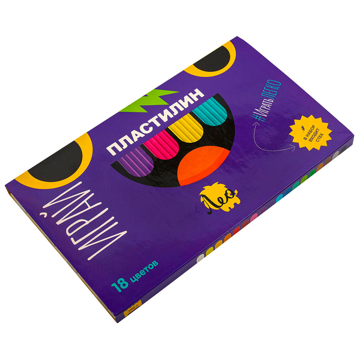 "Лео" "Играй" Пластилин классический LPMC-0118 360 г ( в картонной упаковке ) 18 цв. . LPMC