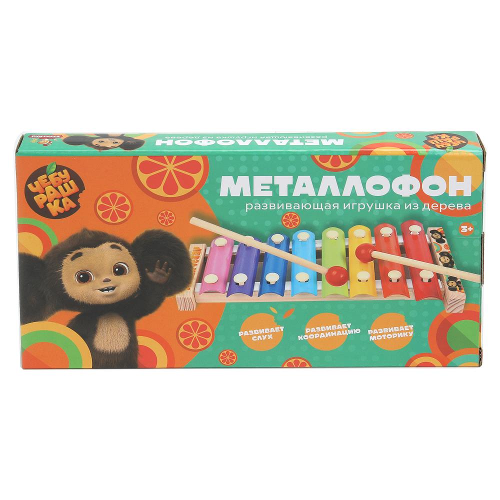 Игрушка деревянная Чебурашка металлофон 9*1,5*18,5, коробка Буратино в кор.50шт